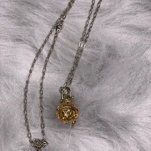 Elegant Vintage Gold and Silver Pendant Necklace